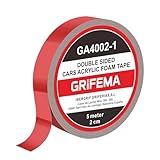 GRIFEMA Doppelseitiges Klebeband Extra Stark, 5m x 2cm, Wasserfest und...