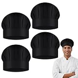 Kochmützen für Damen und Herren, verstellbar, elastisch, schwarz,...