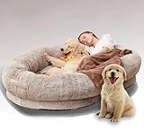 Menschliches Hundebett für Erwachsene mit waschbarer Decke, Flauschiger...