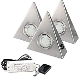 Hochwertiges 3er Set LED Dreieckleuchte- Küchenleuchte -2,5W WARMWEISS mit...