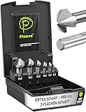 Pinava® Kegelsenker Set HSS Cobalt Pro [3-Flächen-Schaft für...