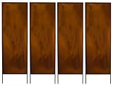 Kapaga - Sichtschutz Metall 4x - 160 cm x 50 cm - Edelrost - Rostoptik...