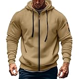 VYLYNL Klassisches Herren-Kapuzen-Sweatshirt, durchgehender...