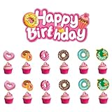 Donut Cupcake Toppers,Donut Geburtstag Tortendeko,Geburtstag Kuchen...