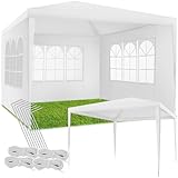 tectake® Pavillon 3x3 m mit verstärktem Gestell, Zelt groß, wasserdicht,...