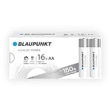 BLAUPUNKT AA Alkalibatterien Packung mit 16, am besten für Wanduhren und...