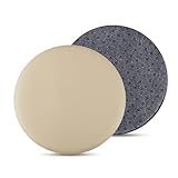 Bestlivings 2er Pack Stuhlkissen Taupe Ø38 cm Lederimitat mit Anti-Rutsch,...