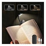 Leselampe Buch Klemme,USB Wiederaufladbare Buchlampe 9 LEDs 3...