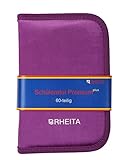 Rheita 409-01VT 60-teiliges Schüleretui, violett, abwaschbares Material