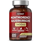 Montmorency Sauerkirschen Tabletten 3600mg | 200 Vegane Stück |...