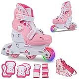 JAMBACH Kinder Inliner Set mit Protektoren verstellbar zum Rollschuh mit...