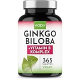 VROODY Ginkgo Biloba Extrakt hochdosiert - mit Vitamin B12 trägt zur...