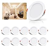 OUILA LED Einbaustrahler 230V 10er Set, LED Spot 5W 500LM IP44...