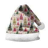 Weihnachtsmütze Erwachsene Rot Nikolausmütze Herren/Damen Plüsch Rand...