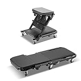 STAHLWERK 2-in-1 Montagerollbrett & Werkstatthocker FRC-40 ST – faltbare...