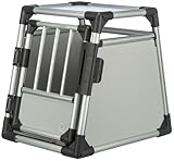 TRIXIE Hunde-Transportbox Aluminium in silber - S: 46 × 56 × 60 cm -...