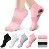 Vancle 4 Paar Pilates Socken Anti-Rutsch Damen 36-41, Yoga Socken...