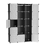 SONGMICS Kleiderschrank Garderobenschrank Steckregalsystem Mit 2...