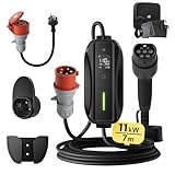 dé Mobile Wallbox/Ladestation 11kW [3-phasig|7m|6-16A] mit Einstellbarer...