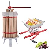 Arebos Obstpresse 18L und Obstmühle 7L | Manuelle Saftpresse I...