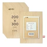 KF-Holz 5 Sperrholzplatten Birke (20x:30cm,3mm) - Hochwertige Multiplex...