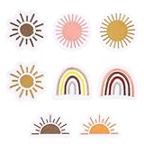 Vintage-Aufnäher zum Aufbügeln für Kleidung, Sonne, Regenbogen,...