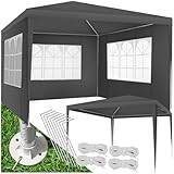 tectake® Pavillon 3x3 m mit verstärktem Gestell, Zelt groß, wasserdicht,...