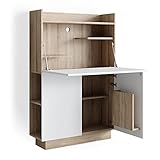 Vicco Sekretär Schreibtisch Alena, Arbeitstisch mit Schrank, Sonoma/Weiß,...