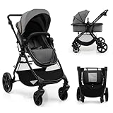 DREAMADE Kinderwagen 2 in 1, Klappbar Kinderbugg mit Verdeck, Umkehrbarem...