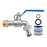 AIMEKE Premium 3/4 Zoll Wasserhahn Garten Messing Kugelhahn Aussen...