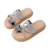 Mädchen Schmetterling Plateau Sandalen Riemchen Offener Ring Zehen Strand...