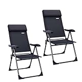 Casaria Gartenstühle 2er Set Klappbar 7-Fach Verstellbar Alu mit hoher...