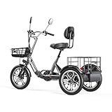 cysum Elektro Dreirad für Erwachsene, 16 Zoll faltbares 3 Rad E-Bike, 48 V...