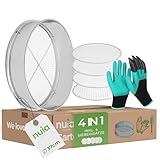 NUIA 4 in 1 XXL Gartensieb Set ⌀37 cm - Kompostsieb aus Edelstahl - 4x...