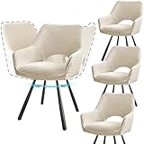 JIJIAN 4er Set Esszimmerstuhl Drehbar mit Armlehne, Drehbar 180°,...