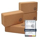 4 x Yoga Block VonBueren | Yogablöcke aus Kork | 22 x 12 x 7,5 cm je...