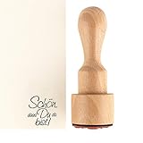 Ideen mit Herz Stempel | Hochwertiger Holzstempel mit Griff | Ø 3 cm | 8,5...