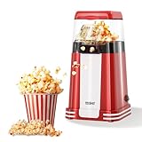 YASHE Popcornmaschine Retro, 1200 W Heißluft-Popcornmaschine mit...