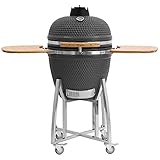 BBQ-Toro Kamado Grill | Holzkohlegrill Kuro Ø 52 cm mit Bambusablage,...