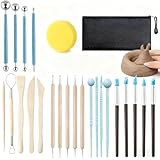 KiauFdcf 25-teiliges Modellierwerkzeug Set – Hochwertiges Töpferwerkzeug...