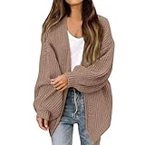 Generisch Pullover Damen Sweatjacke Basic Langarm Softshelljacke Oversize...