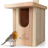 wildtier liebe Vogel Nistkasten Rotkehlchen aus Massiv-Holz, Verschraubt I...