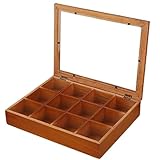 Generisch Tee-Organizer Aus Holz Mit 12 Fächern - Mit Klarem Deckel Zur...