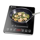 Induktionskochfeld 1 Platte, AMZCHEF Kochplatte Induktion mit ultradünnem...