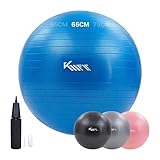 KM-Fit Gymnastikball 65cm | Trainingsball mit Luft-Pumpe | Sitzball Büro...