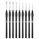 Annvchi Feine Pinsel Set,9 Acryl Pinselset Acrylfarben,Pinsel Fein,Malen...