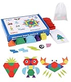 Tangram Kinder Geometrische Formen HolzPuzzles,210 Teilig Holzpuzzle...