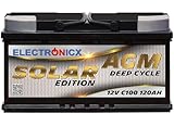 Solarbatterie 12V 120AH Electronicx Solar Edition AGM Batterie Solar Akku...