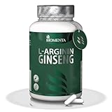 BIOMENTA Arginin Ginseng – 240 hochdosierte Kapseln - Wirkstoff Komplex +...