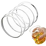 SHINYPASING Hitzebeständiger Kältebeständiger Gerippter Glas Trinkbecher...